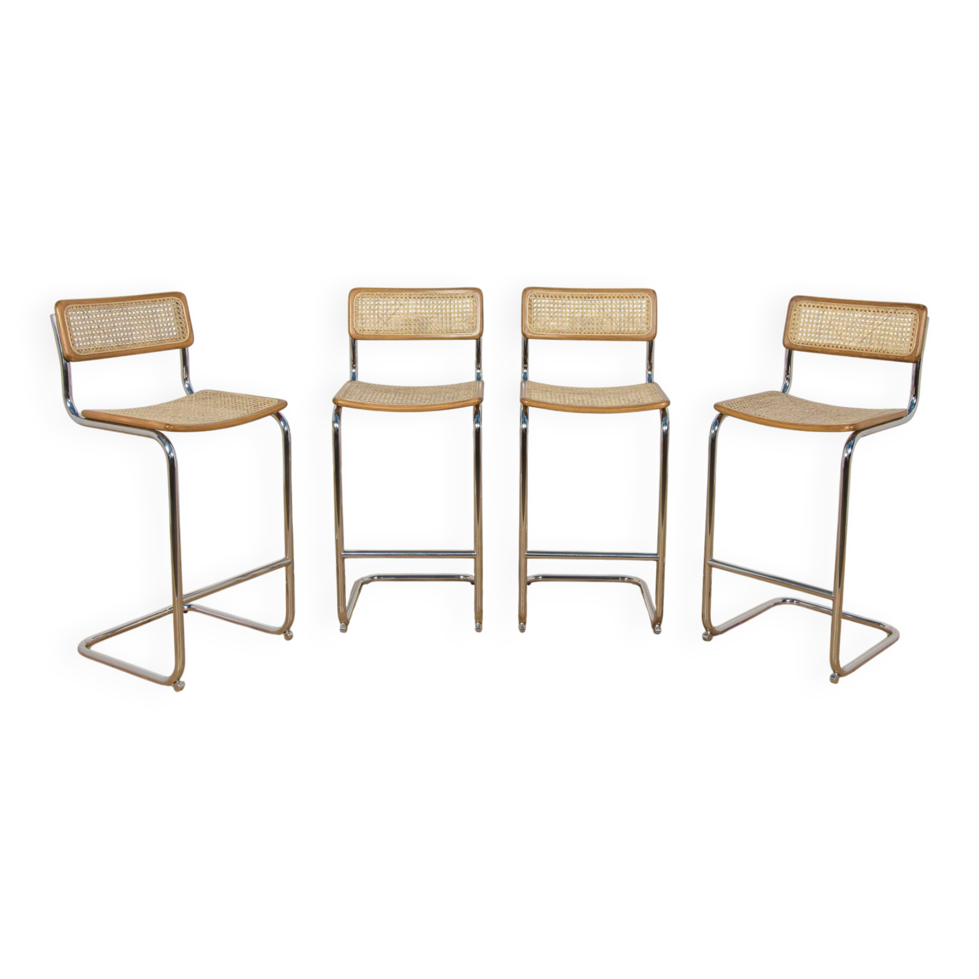 Chrome-Plated Bar Stools Typ Cesca, Italy, 1970s