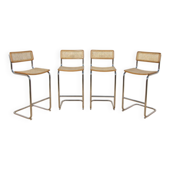 Chrome-Plated Bar Stools Typ Cesca, Italy, 1970s
