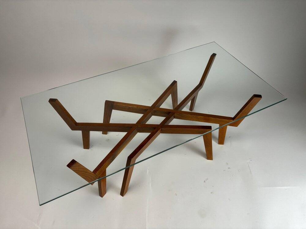 Mid-Century Modern Sculptural Wooden Coffee Table, Italy, 1950s