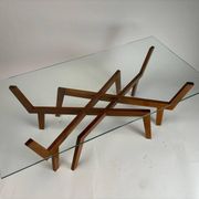 Mid-Century Modern Sculptural Wooden Coffee Table, Italy, 1950s