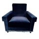 Pair of navy blue velvet club armchairs
