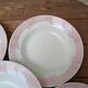 6 deep plates Longwy model Toulouse pink border ironstone