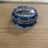 Cendrier en verre cristal bleu cobalt