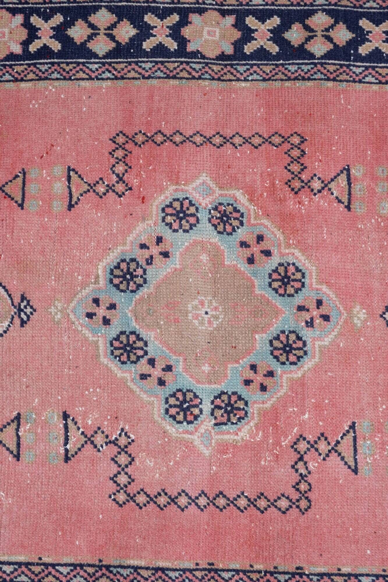 Vintage Turkish hallway rug 139x361 cm