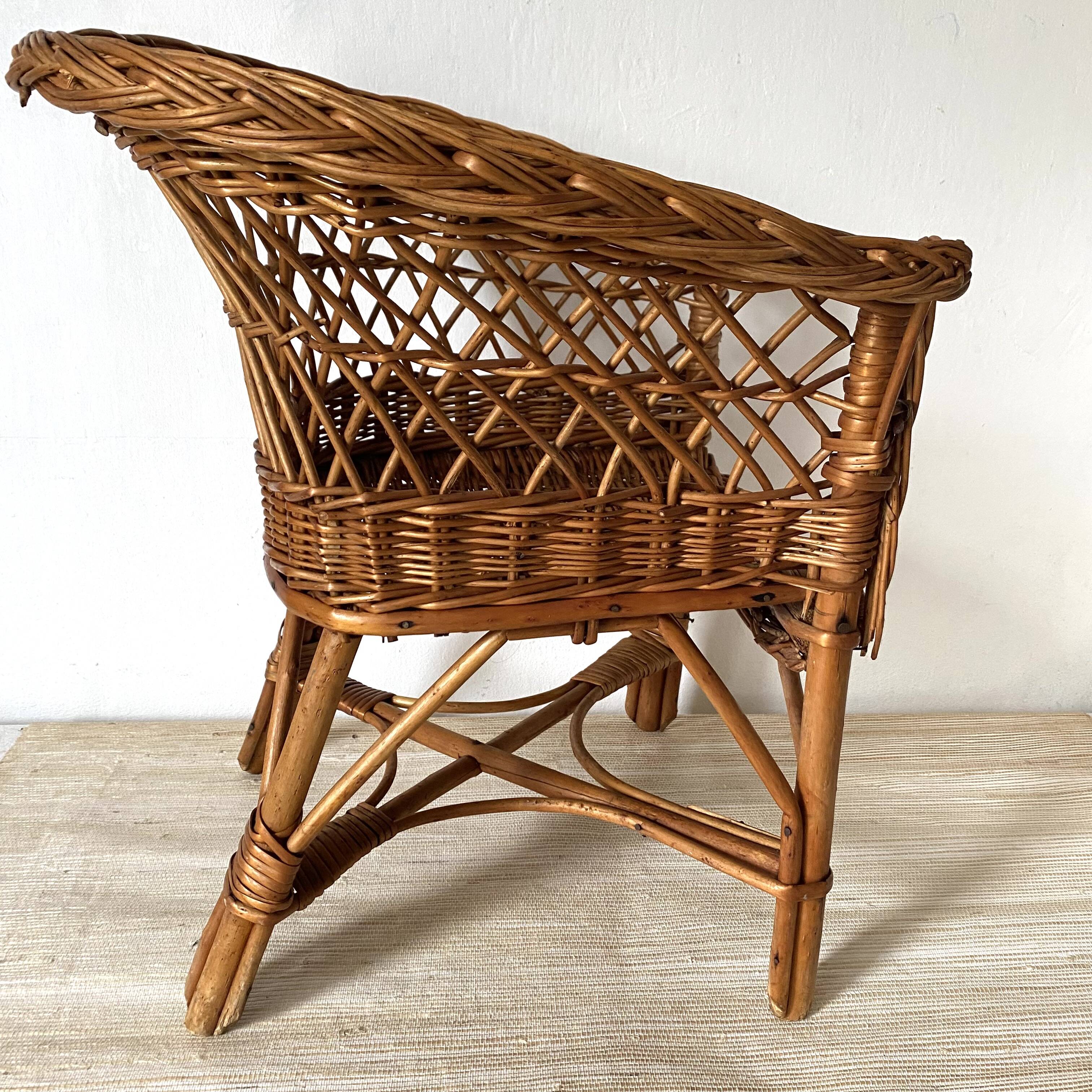 Rattan armchair for children