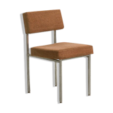 Office chair with chrome steel structure and wide backrest
