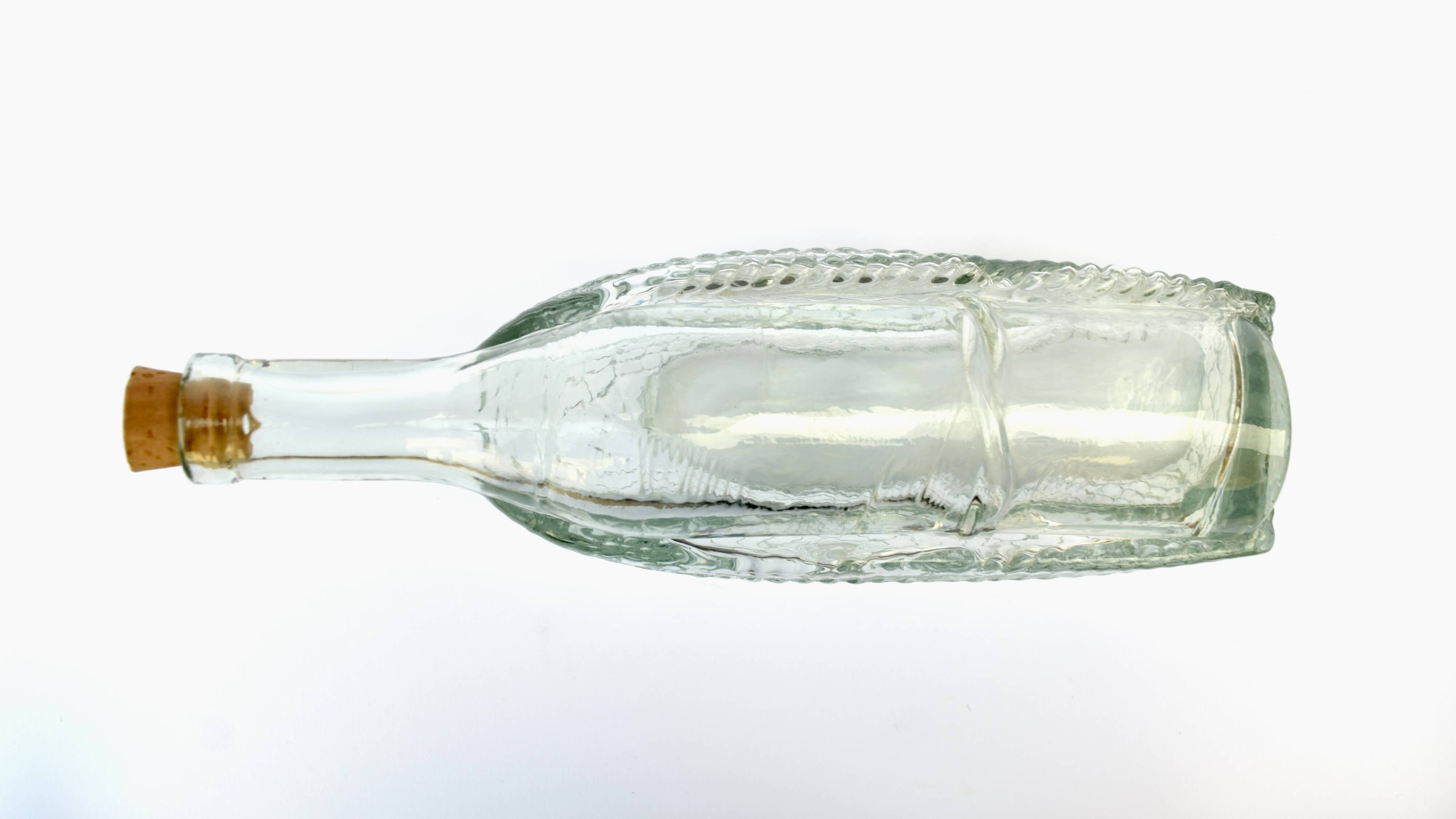 Old molded glass wine decanter