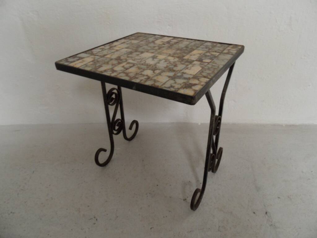 Vintage sidetable with tiles 1960's