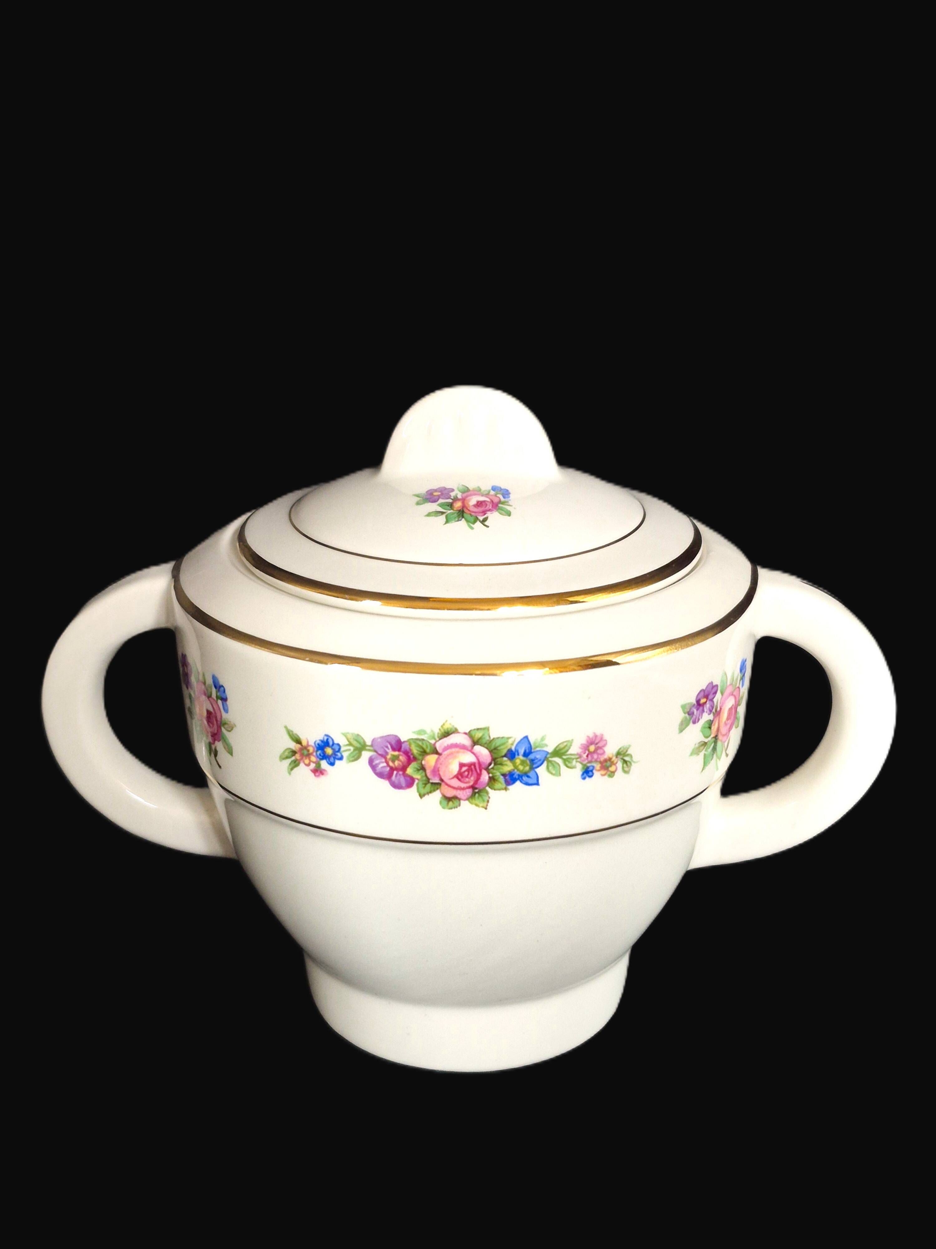 Antique sugar bowl Moulin des Loups Orchies "Angola" A748