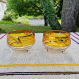 Pair of crystal stemmed bowls