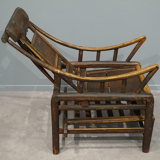 Original antique Chinese 19th century handcrafted bamboo lounge chair, ca 1860