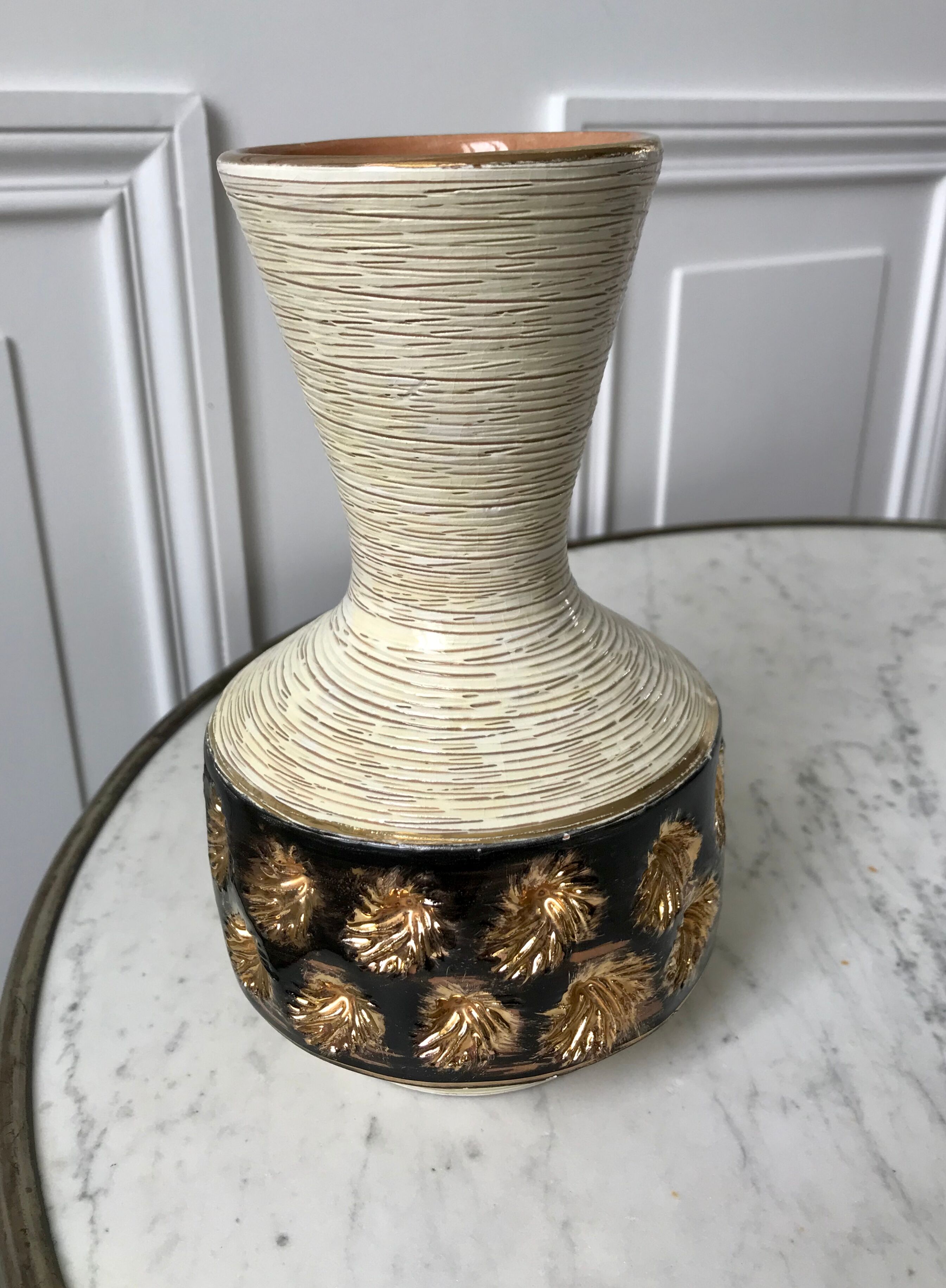 Pottery vase signed vintage 70s