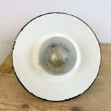 Green Enamel and Cast Iron Industrial Pendant Light, 1960s