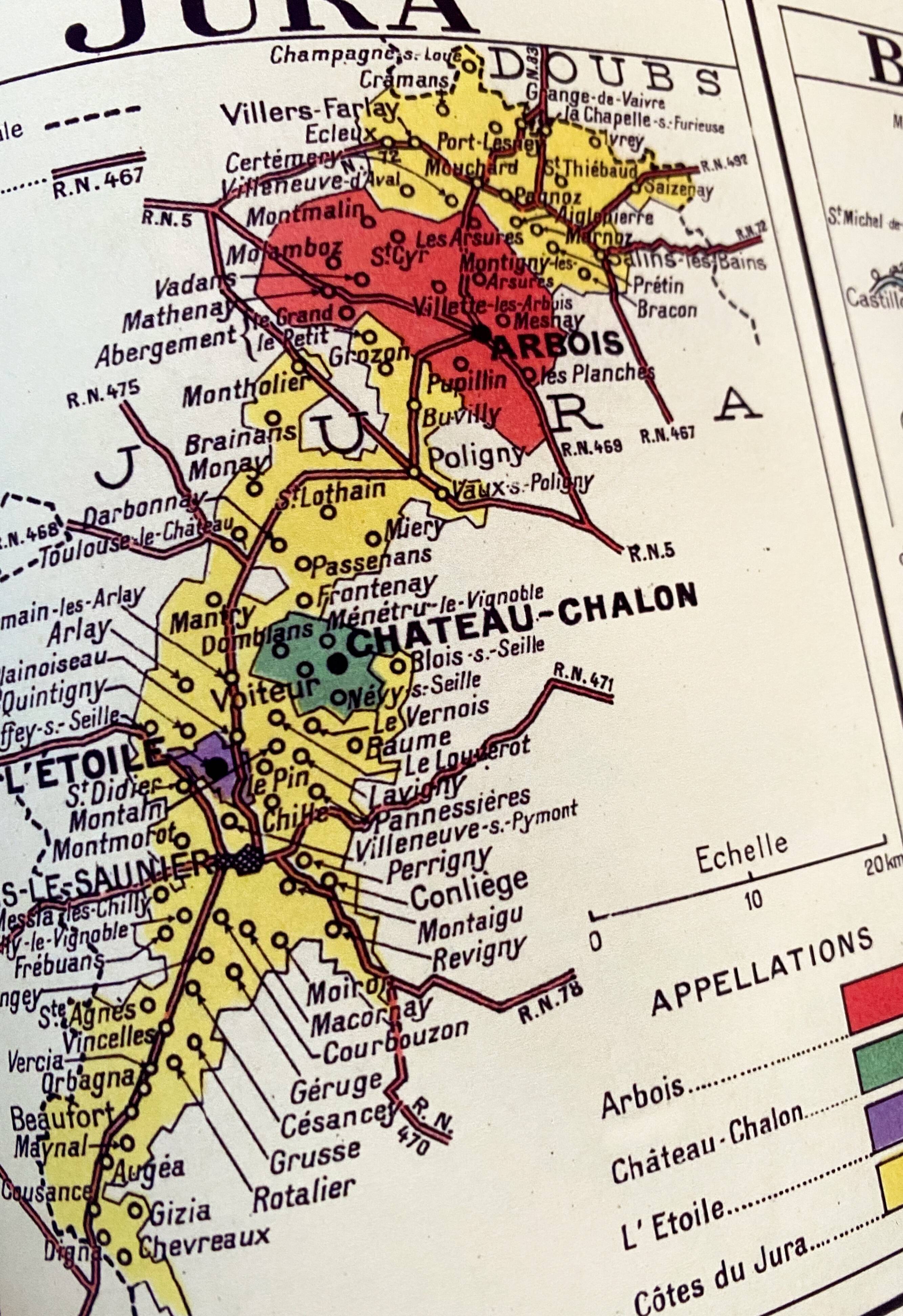 Carte de la France vinicole en 1949