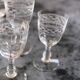 6 old engraved crystal glasses