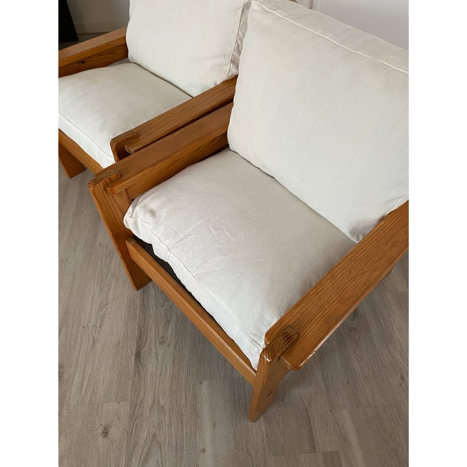 Paire de fauteuil en pin