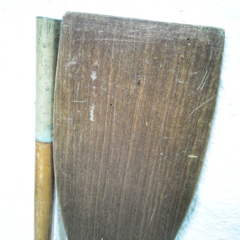 Pair of old wooden oars