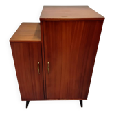 Vintage bar cabinet with fridge
