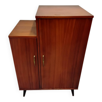 Vintage bar cabinet with fridge