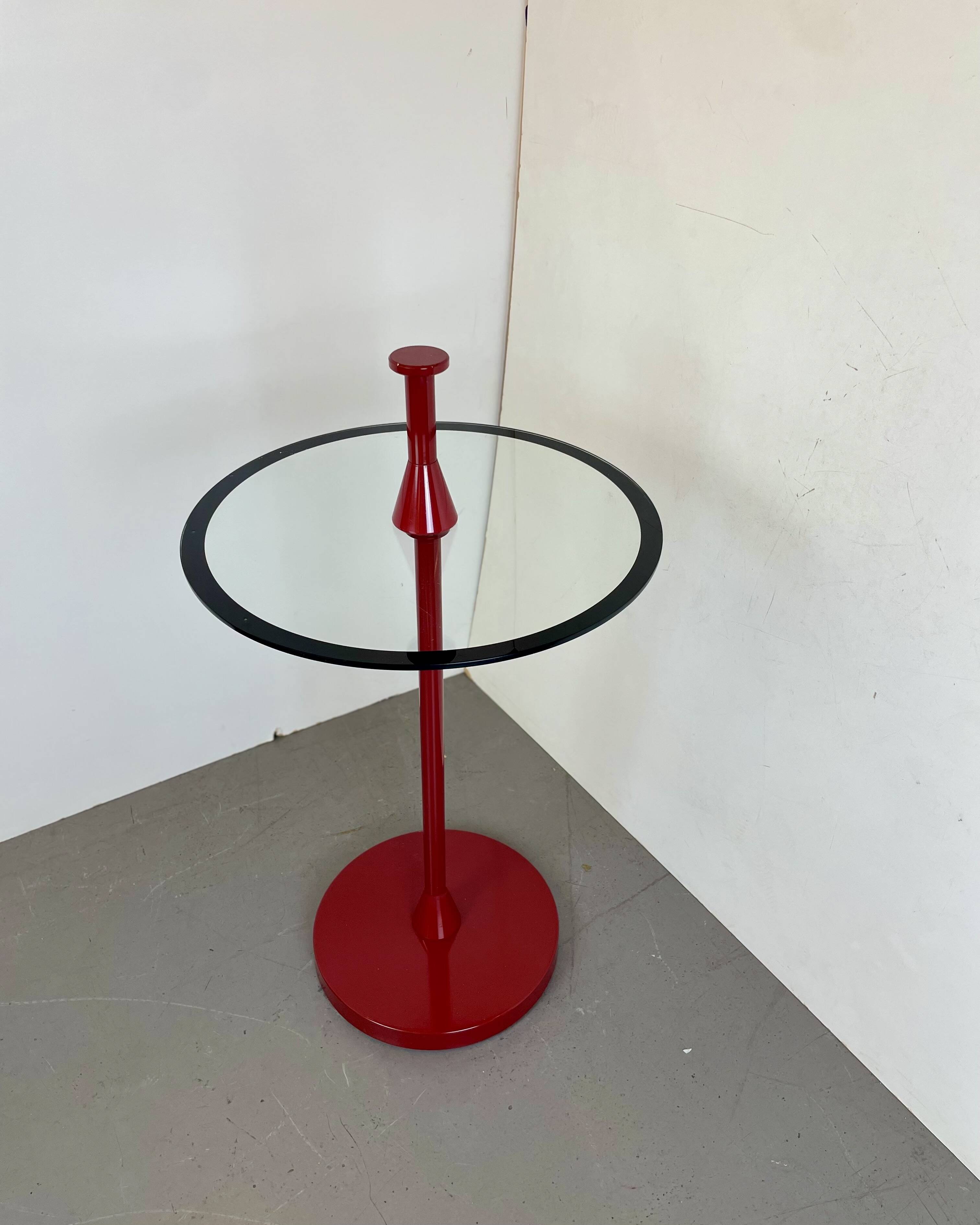 Postmodern Red Side Table, 1980s