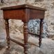 Antique French side table in walnut – 19th century, Louis Philippe style, solid walnut table with drawer (1870–1900)