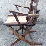 Pair of vintage TRICONFORT France deckchairs and relax chairs