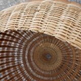 Suspension boule en paille de rotin