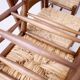 Architectural high-back chairs, straw seat, set of 4.