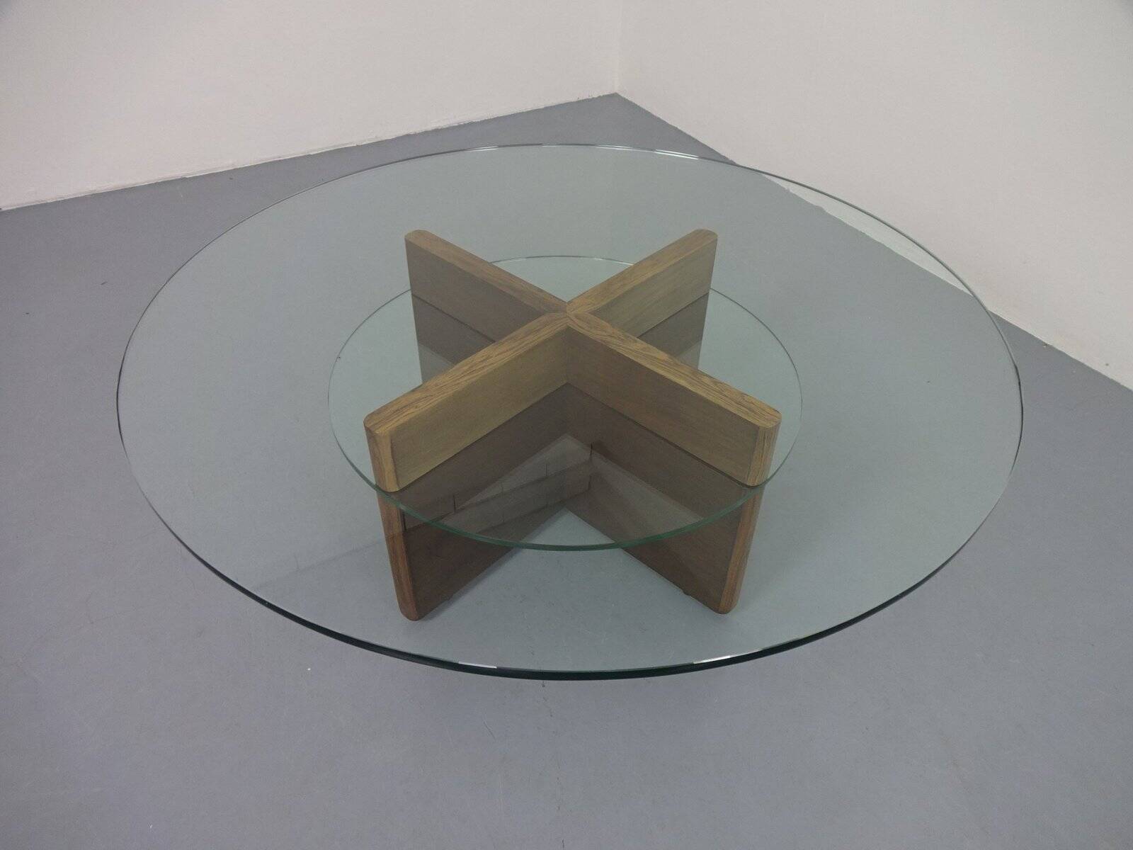 Italian rosewood and glass coffee table, 1960s