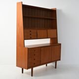 Sideboard with bookcase in teak and mahogany
