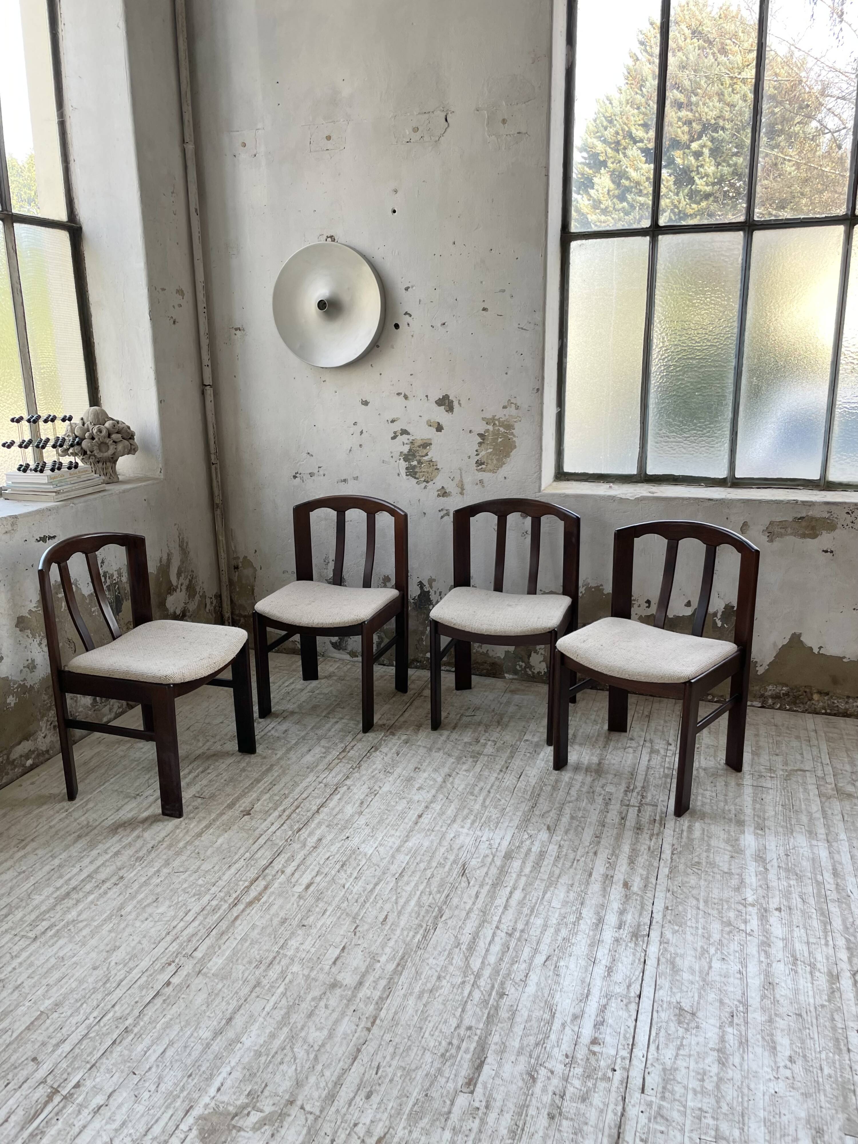 4 Scandinavian mahogany chairs