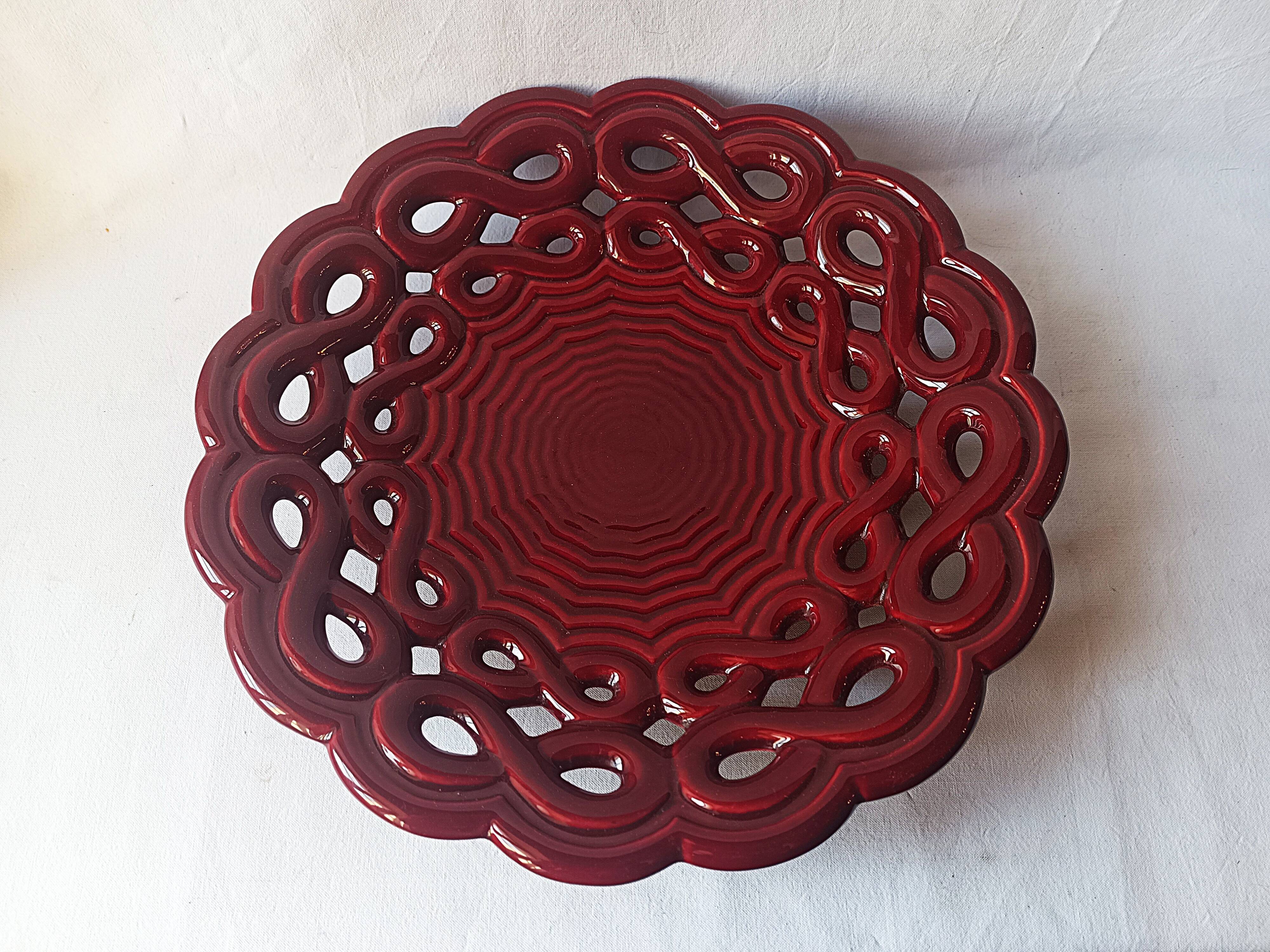 Saint Clément ceramic plate bowl barbotine fruit bowl