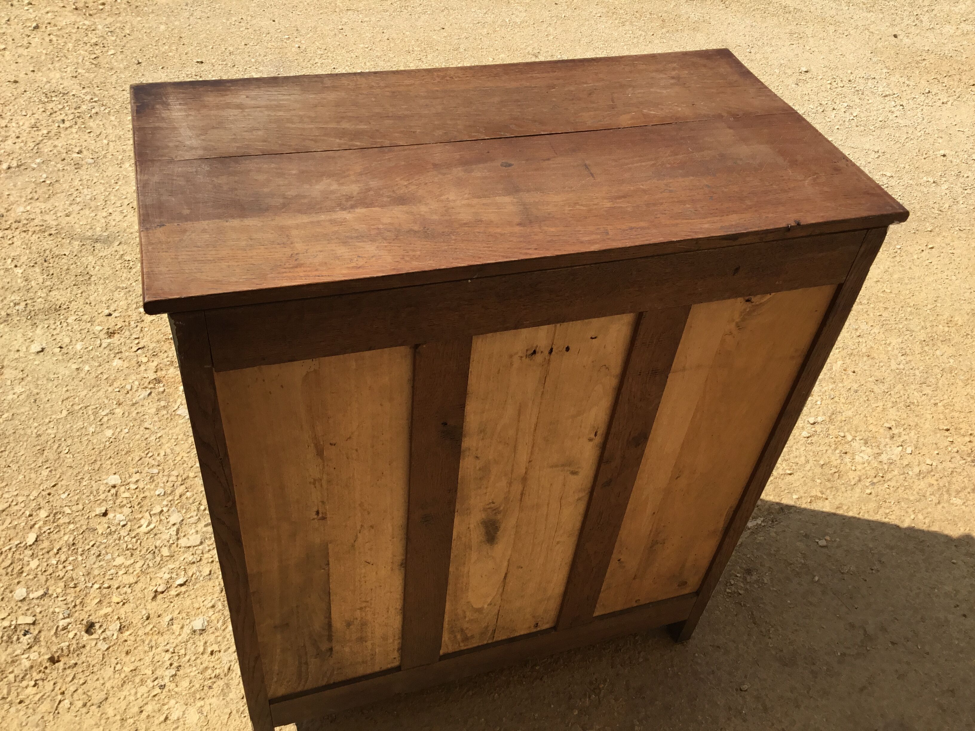 Sideboard in patinated oak and waxed top in natural wood