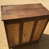 Sideboard in patinated oak and waxed top in natural wood