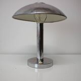 1930s Art Deco Chrome Plated Mushroom Table Lamp, Czechoslovakia