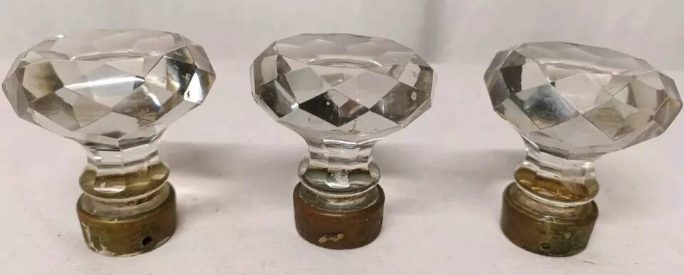 Lot de 3 boutons de porte vintage