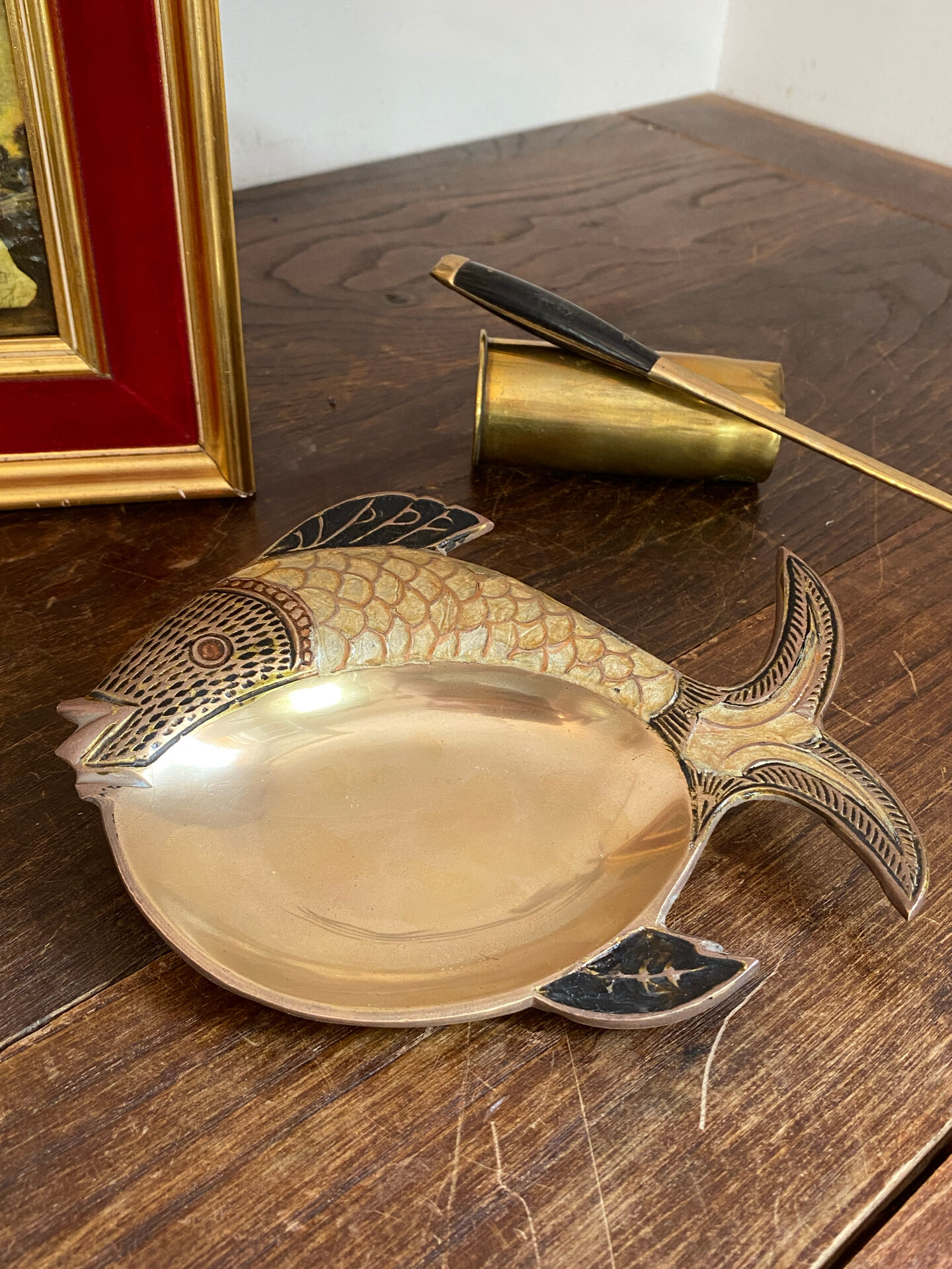 Vide-poche poisson en laiton et nacre