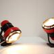 Set of Two Mid-Century Wall or Table Lamps by Elektrofem, Hungary, 1970s