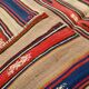 Cream Blue Striped Pattern Vintage Kilim Rug, 162x267Cm