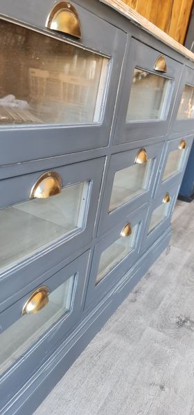 cabinet with drawers grainetier patina gray and raw top