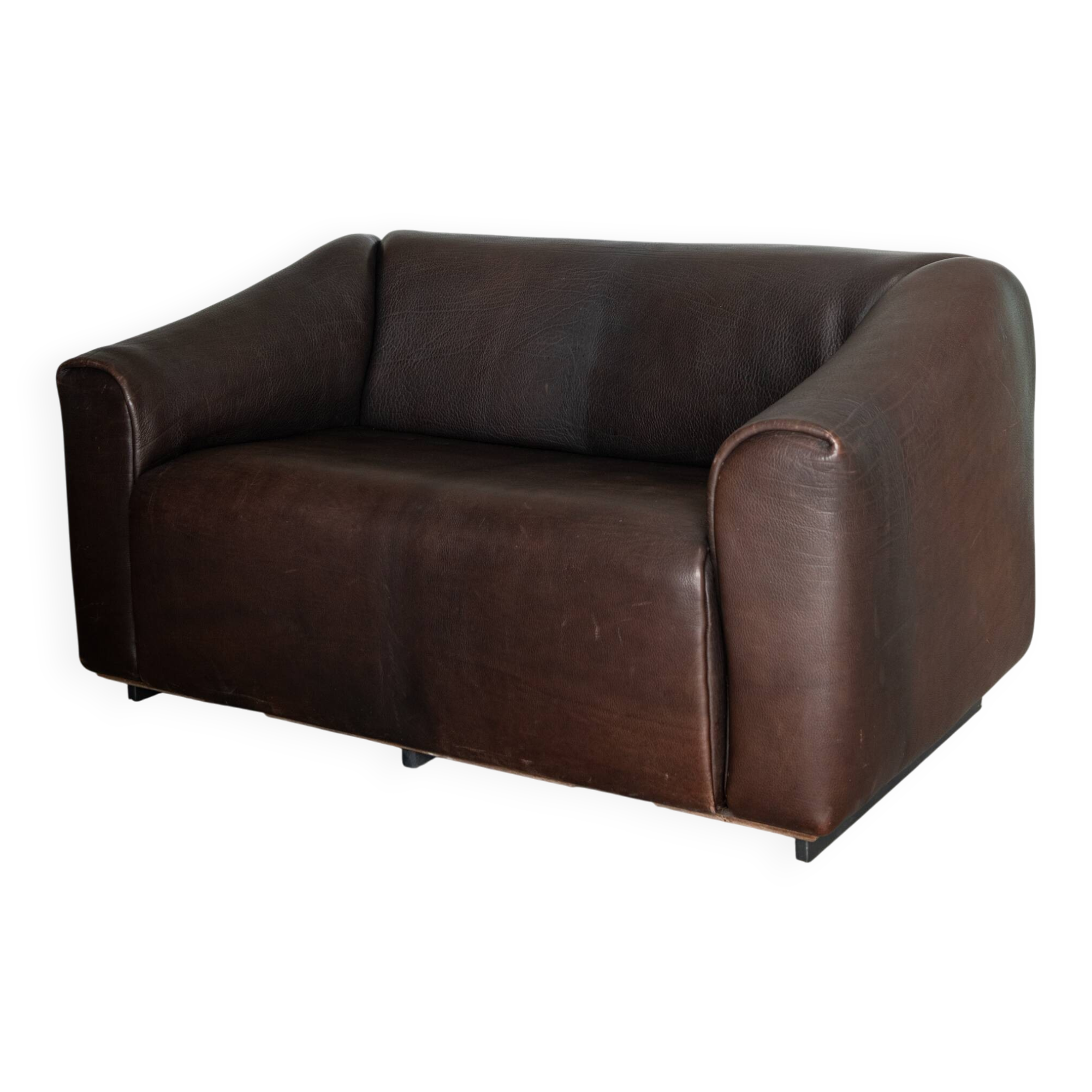 Vintage DS-47 Two-Seater Sofa by De Sede, Neck Leather Extendable Seat 1970