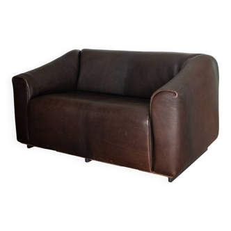 Vintage DS-47 Two-Seater Sofa by De Sede, Neck Leather Extendable Seat 1970