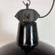 Industrial Black Enamel Factory Lamp with Cast Iron Top, 1950s
