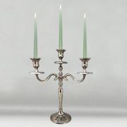 1950s Stunning Candelabra for Three Candles in Stainless Steel. Handmade. Made in Italy
