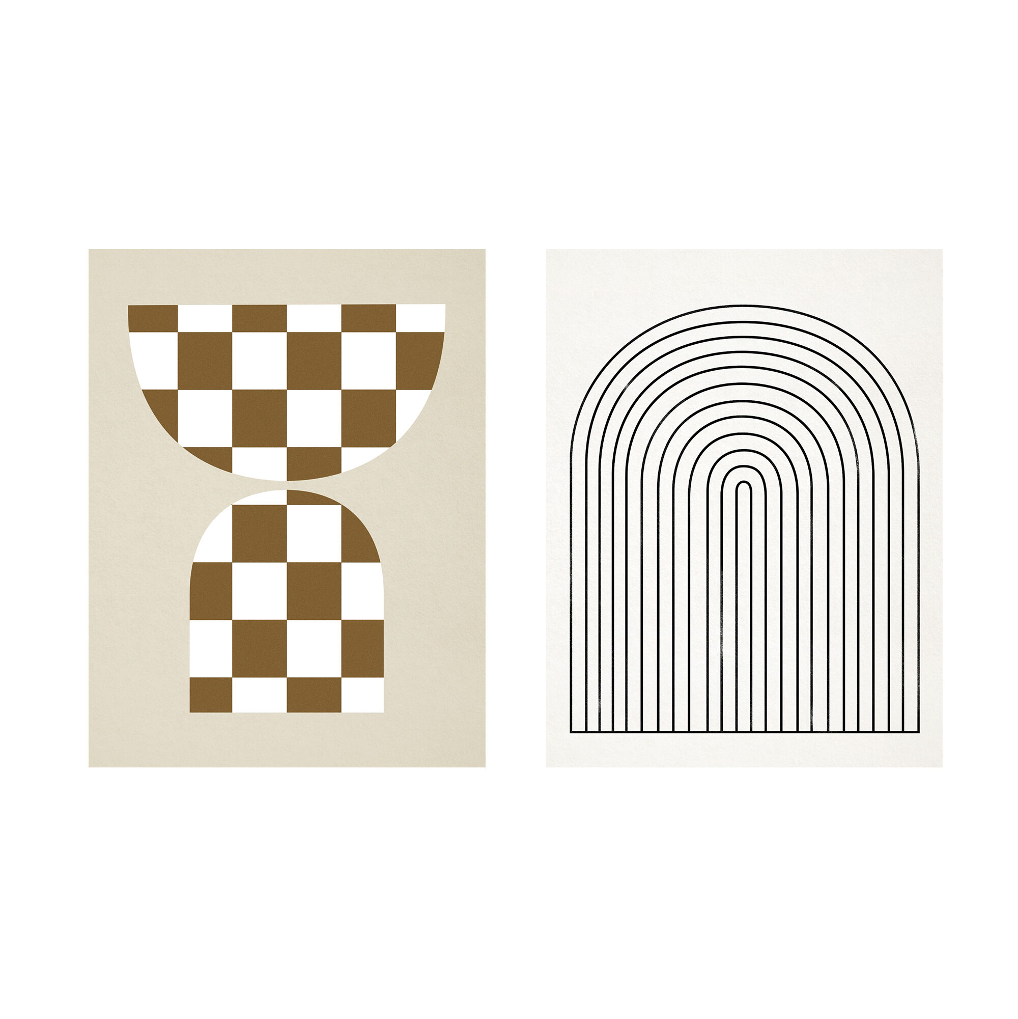 Pair of prints, checkered wall art set of two, 50x70cm