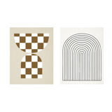 Pair of prints, checkered wall art set of two, 50x70cm