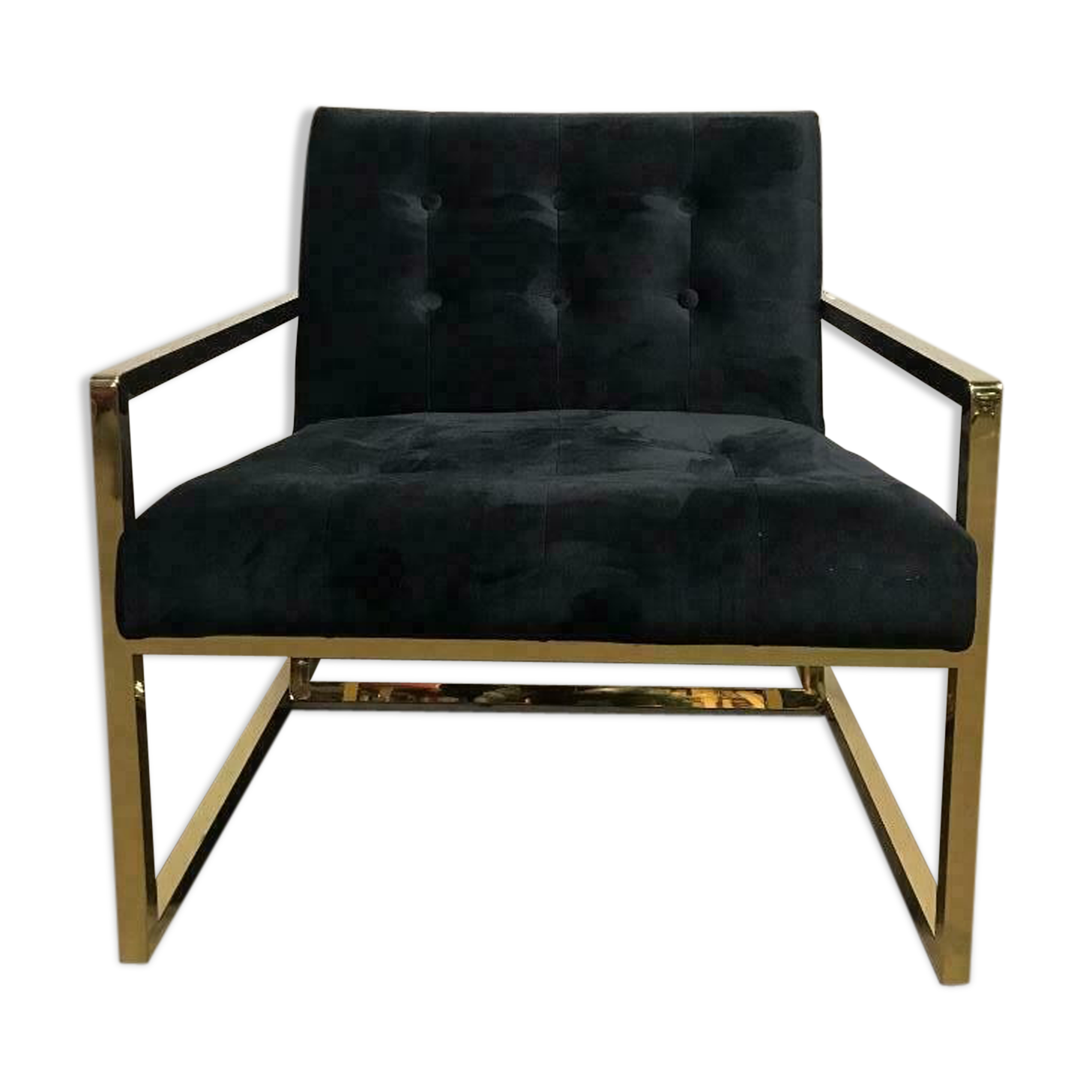 Fauteuil velours & or monoplace
