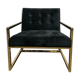 Fauteuil velours & or monoplace