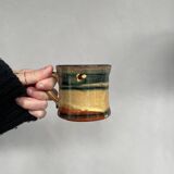 Set of 2 vintage painted ceramic coffee cups