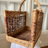 Rattan wicker log basket magazine holder